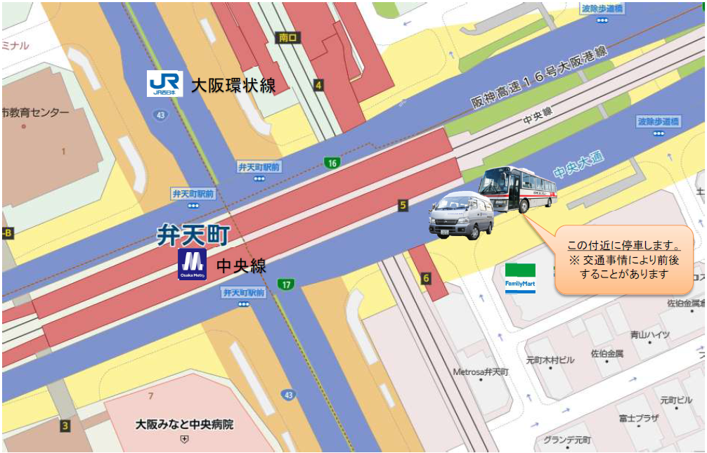バス乗り場のご案内図